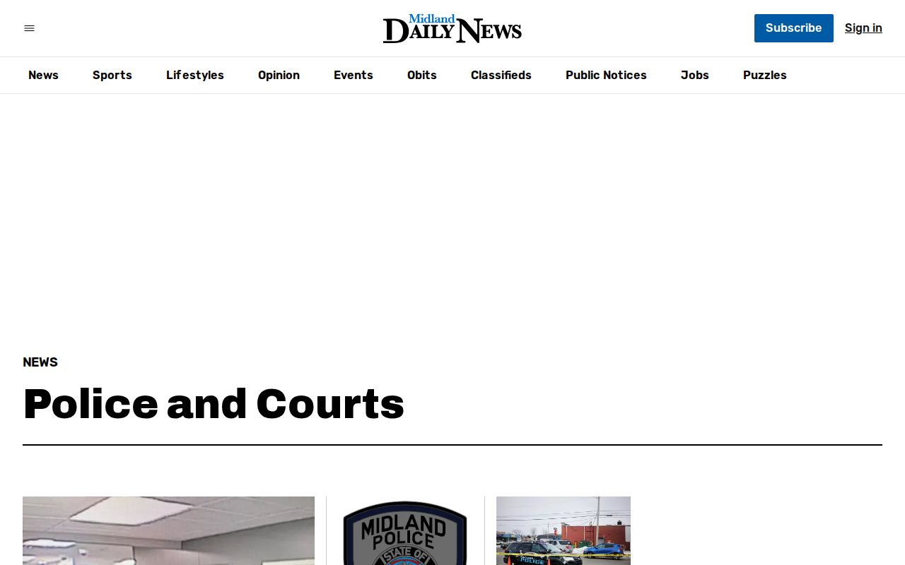 OurMidland Police and Courts multi-day news section