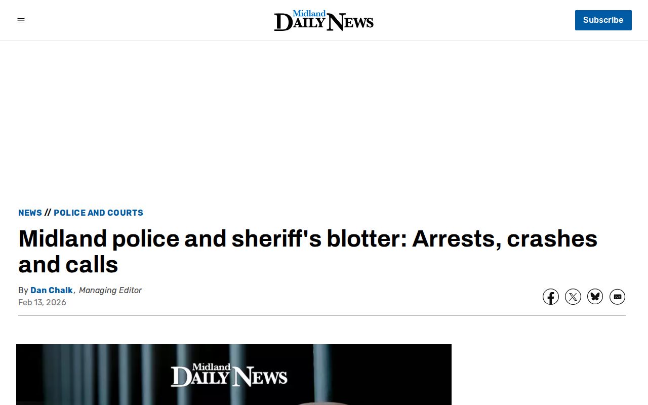 OurMidland sample police and sheriff blotter article